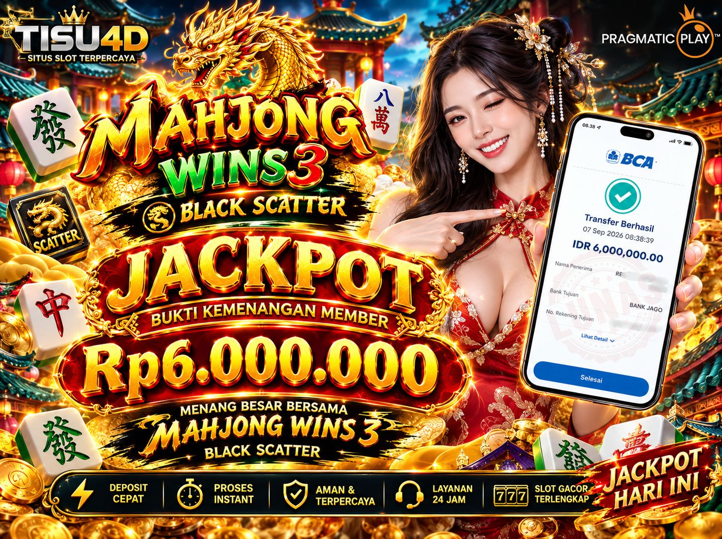 ⚡️ SAMBARAN BLACK SCATTER MELEDAK! MAHJONG WINS 3 BAWA PULANG 6 JUTA! 🀄️💰