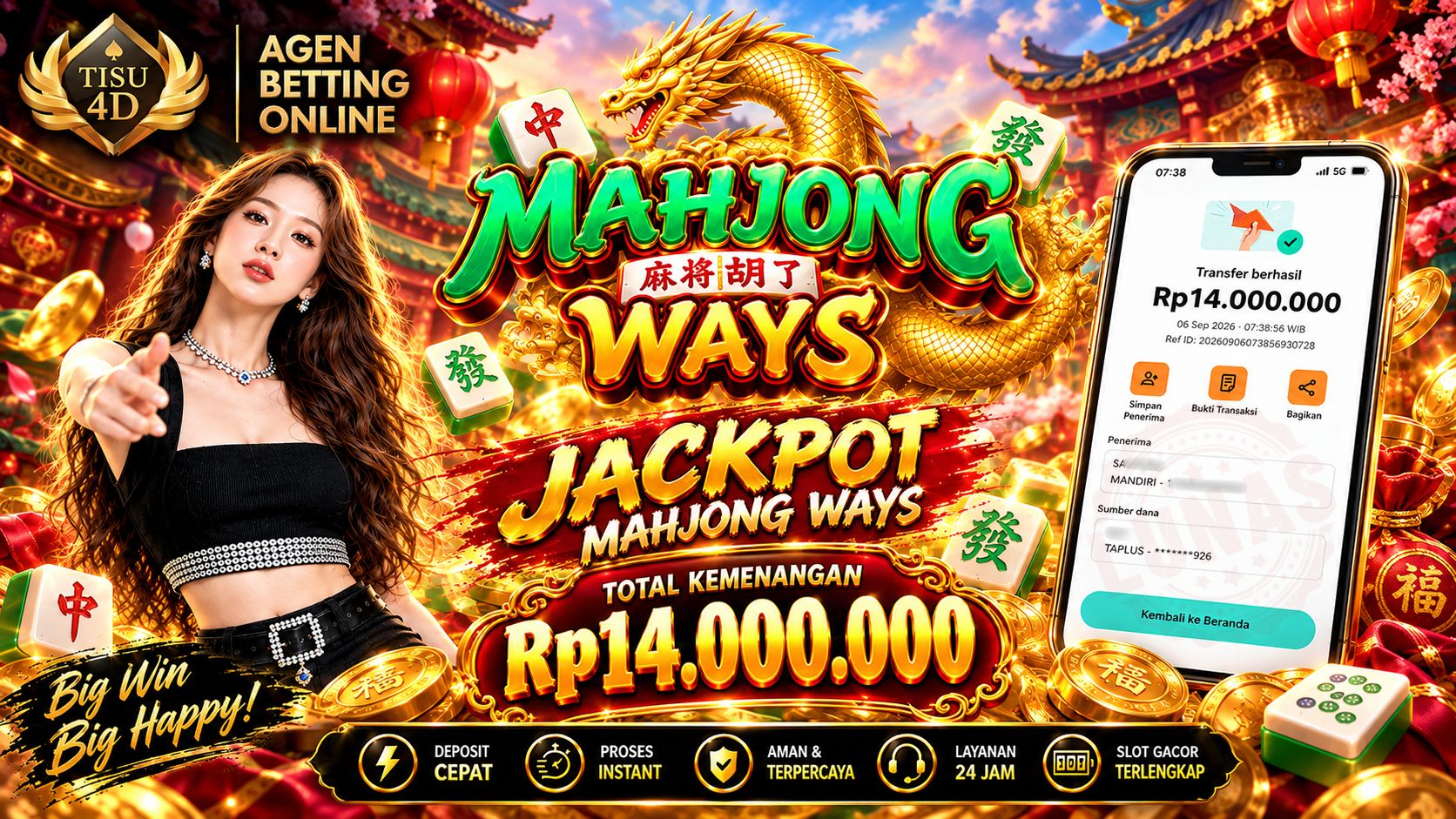 🐉 GEMPURAN NAGA EMAS MELEDAK! MAHJONG WAYS SUKSES CAIRKAN 14 JUTA! 🀄️💰