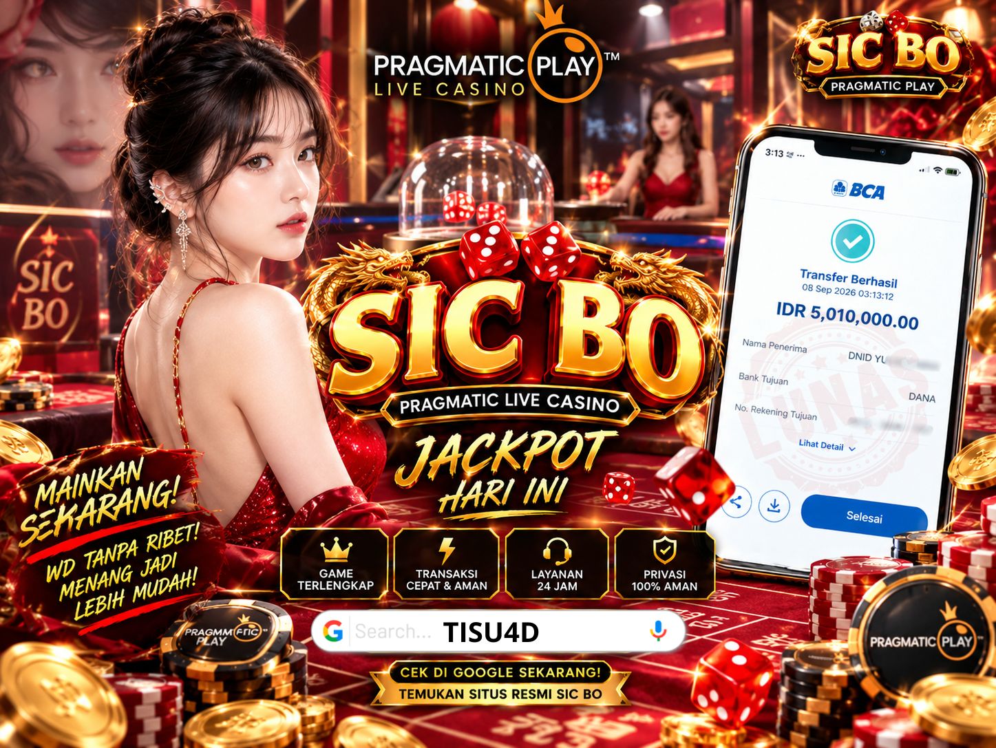 🎲 KOCOKAN DADU PEMBAWA CUAN! SIC BO PRAGMATIC LIVE CASINO CAIRKAN 5 JUTA PAS! 🎲💰