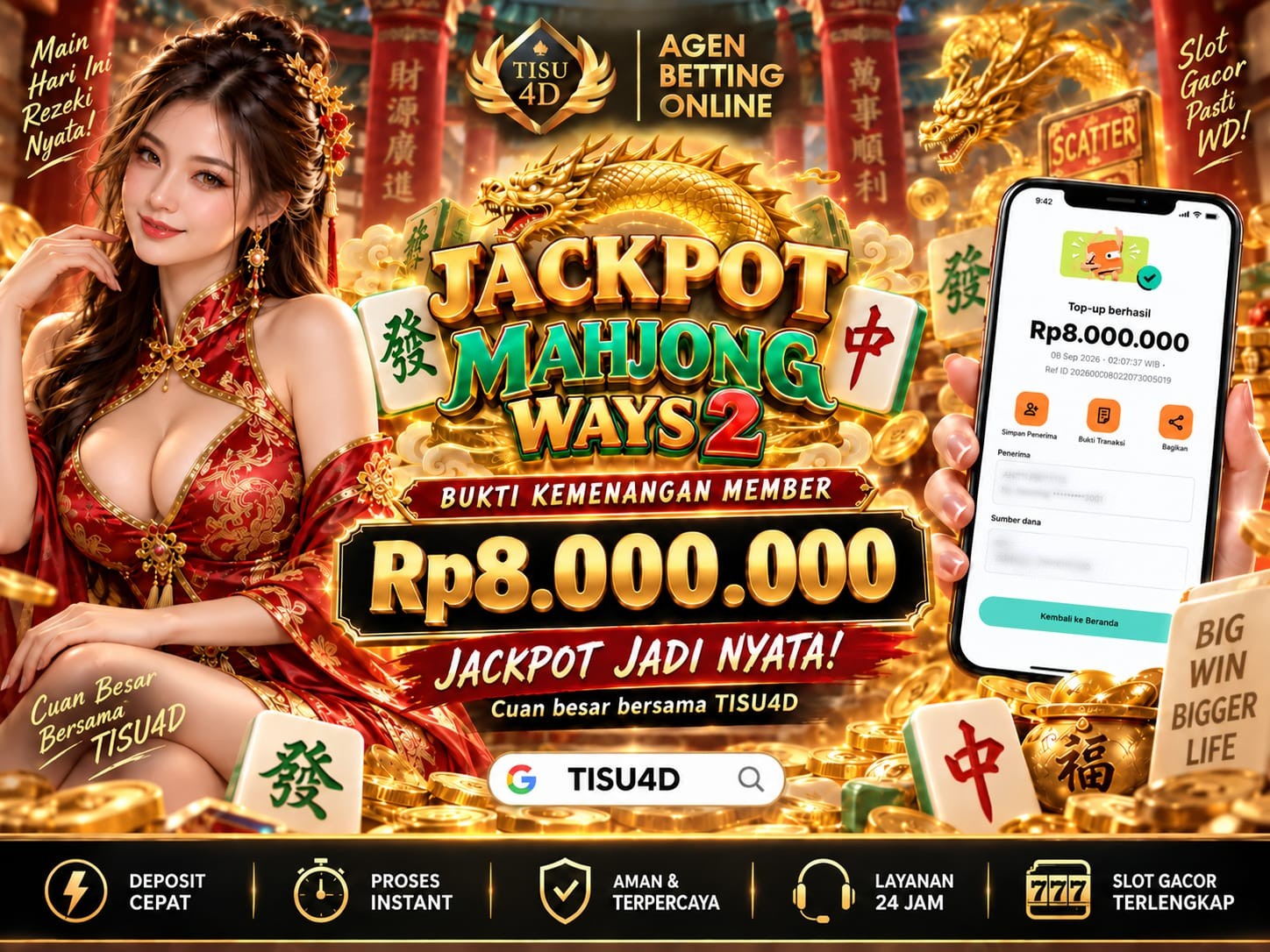 🀄🔥 MAHJONG WAYS 2 LAGI BIKIN HEBOH! 🔥🀄 Jackpot besar, putaran makin menegangkan, sensasi makin seru! ✨ CUMA DI TISU4D — MAINKAN MOMENNYA DAN RASAKAN KESERUAN MAHJONG WAYS 2!