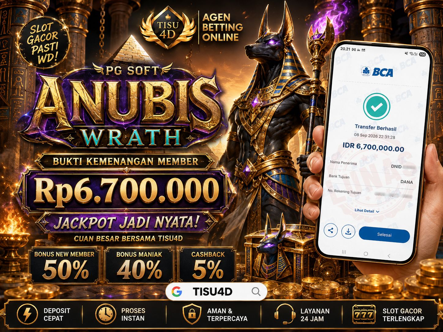 🐺 KEKUATAN ANUBIS MELEDAK! ANUBIS WRATH SUKSES CAIRKAN 6,7 JUTA! 🏛️💰