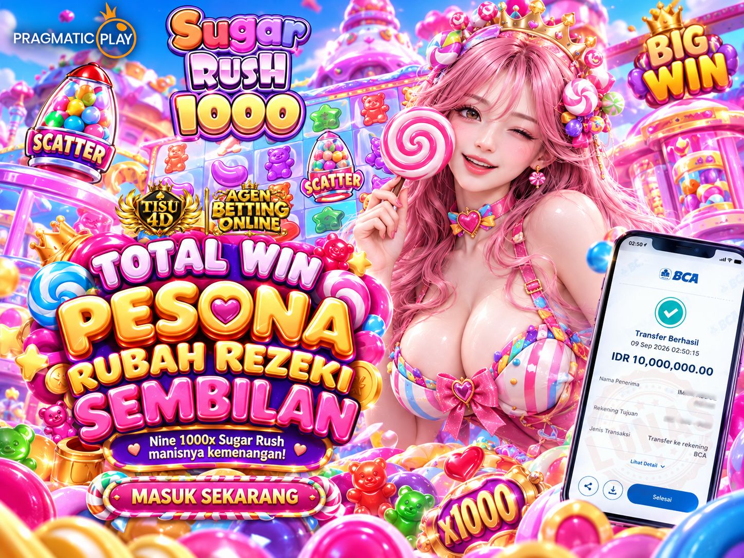 🍭 PERKALIAN x1000 MANIS MELEDAK! SUGAR RUSH 1000 CAIRKAN 10 JUTA PAS! 🍬💰