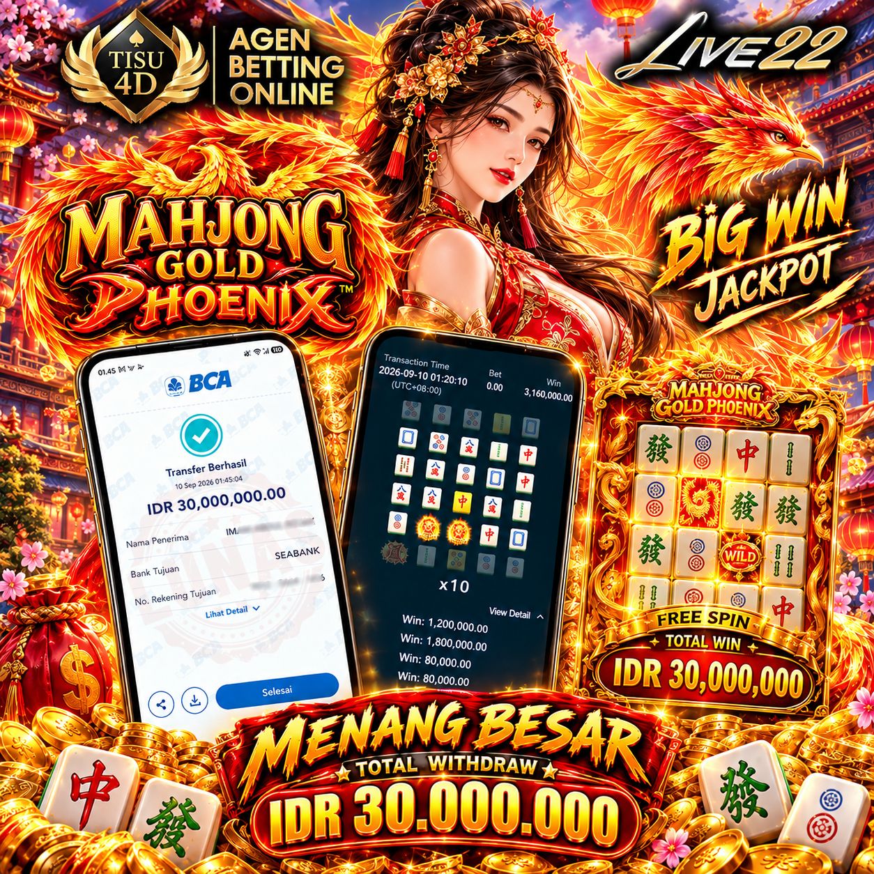 🔥 KEPATAN PHOENIX MELEDAK! MAHJONG GOLD PHOENIX CAIRKAN JACKPOT 30 JUTA! 🔥💰