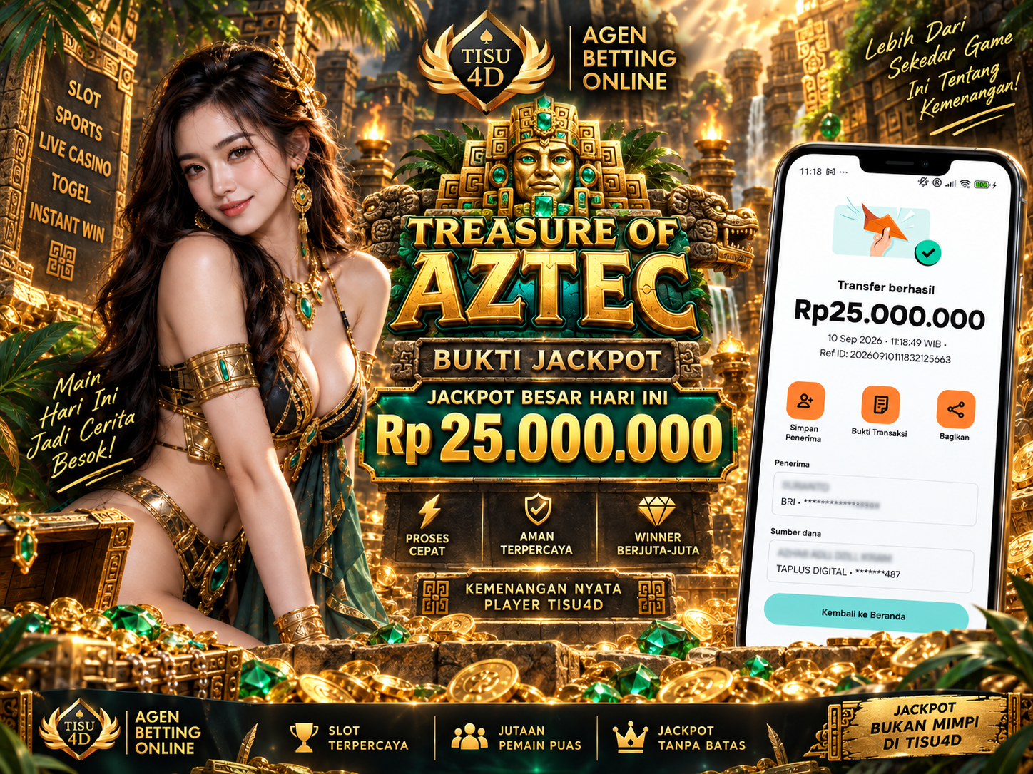 💎 TREASURE OF AZTEC, JACKPOT MELEDAK! 💎 Harta Karun Terbuka, Jackpot Besar Siap Mengguncang! 🔥 Buktikan Jackpot Fantastis Hanya di TISU4D!