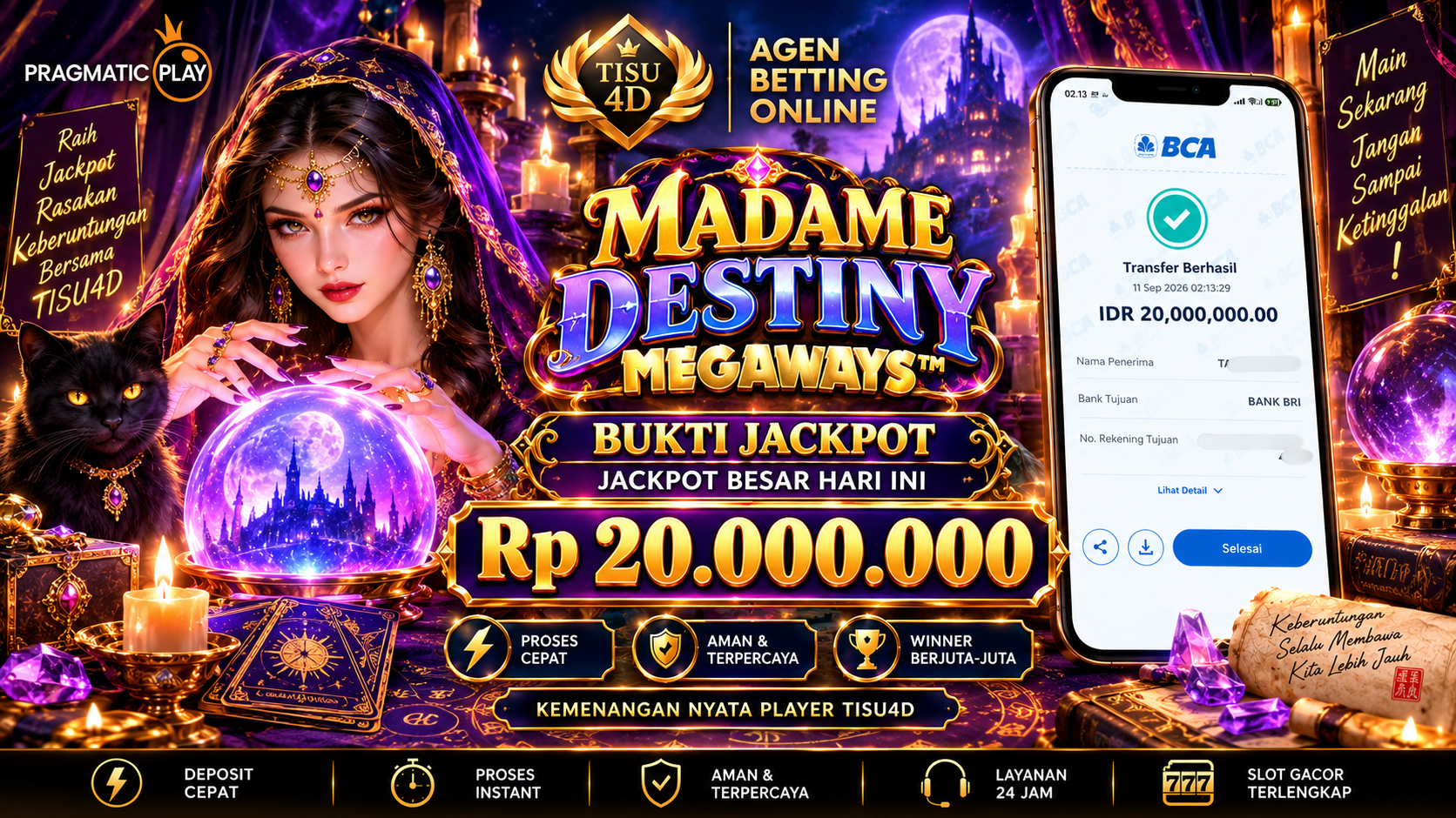 🔮 RAMALAN TAKDIR MEMBAWA HOKI! MADAME DESTINY MEGAWAYS CAIRKAN 20 JUTA PAS! 🔮💰