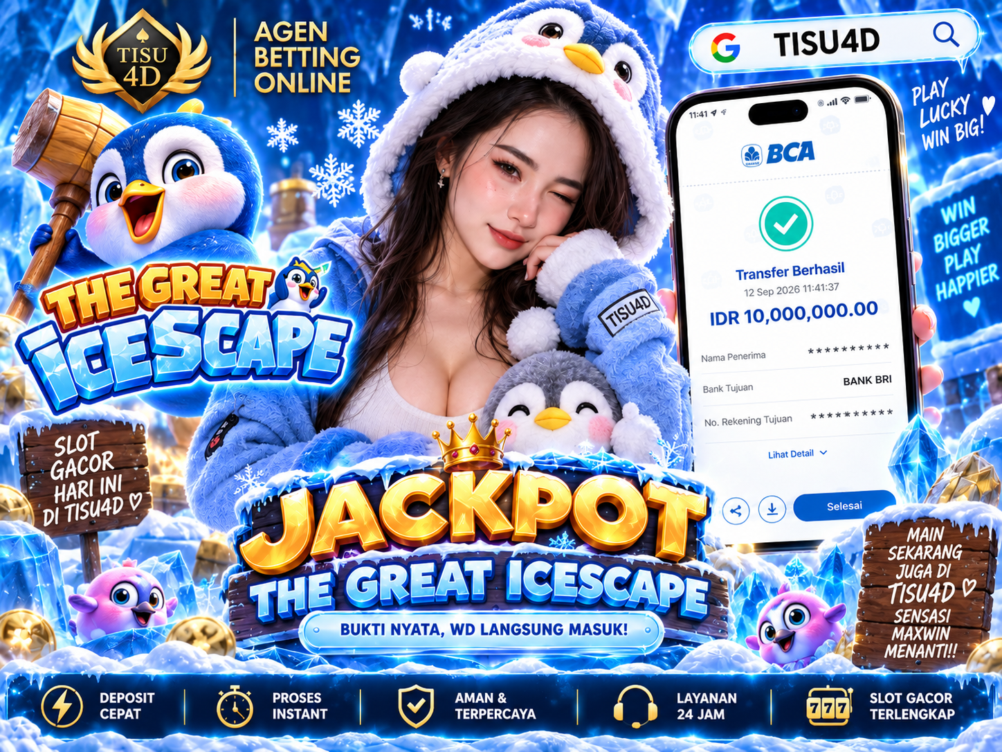 🔥 JACKPOT THE GREAT ICECAPE! ❄️💎 ✨ Sensasi Jackpot Membeku, Kemenangan Makin Membara! ✨ 💰 THE GREAT ICECAPE — JACKPOT BESAR HANYA DI TISU4D! ❄️ Dingin Esnya, Panas JACKPOT-nya! 🔥 👑 THE GREAT ICEC