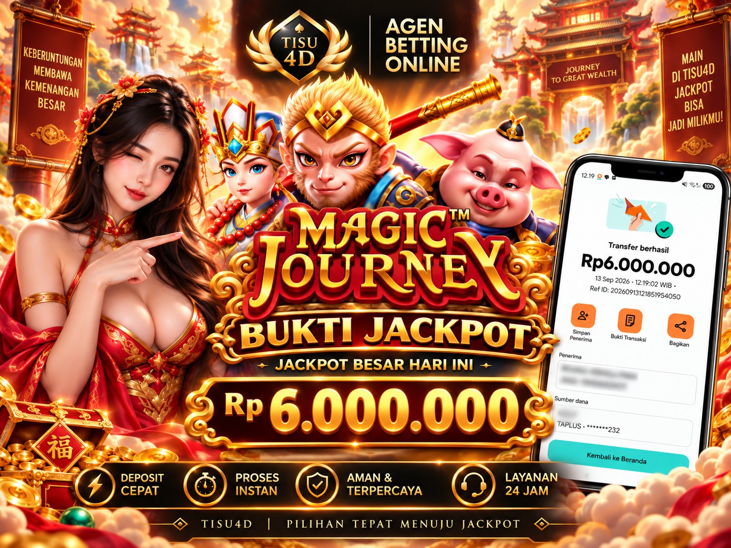 🔥 JACKPOT MAGIC JOURNEY! 🔥 ✨ Petualangan Spektakuler, Jackpot Fantastis Menanti! 💰 Rasakan Sensasi Kemenangan Besar Hanya di TISU4D! 🚀 MAGIC JOURNEY — WAKTUNYA JALAN-JALAN BAWA JACKPOT!