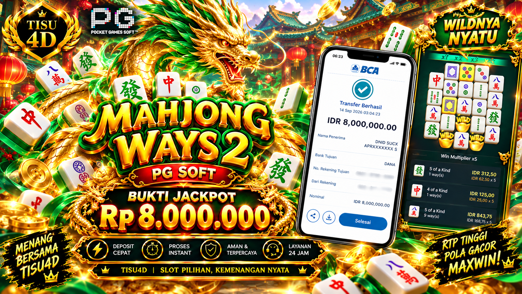 🀄️ WILDNYA NYATU MELEDAK! MAHJONG WAYS 2 CAIRKAN JACKPOT 8 JUTA! 🀄️💰