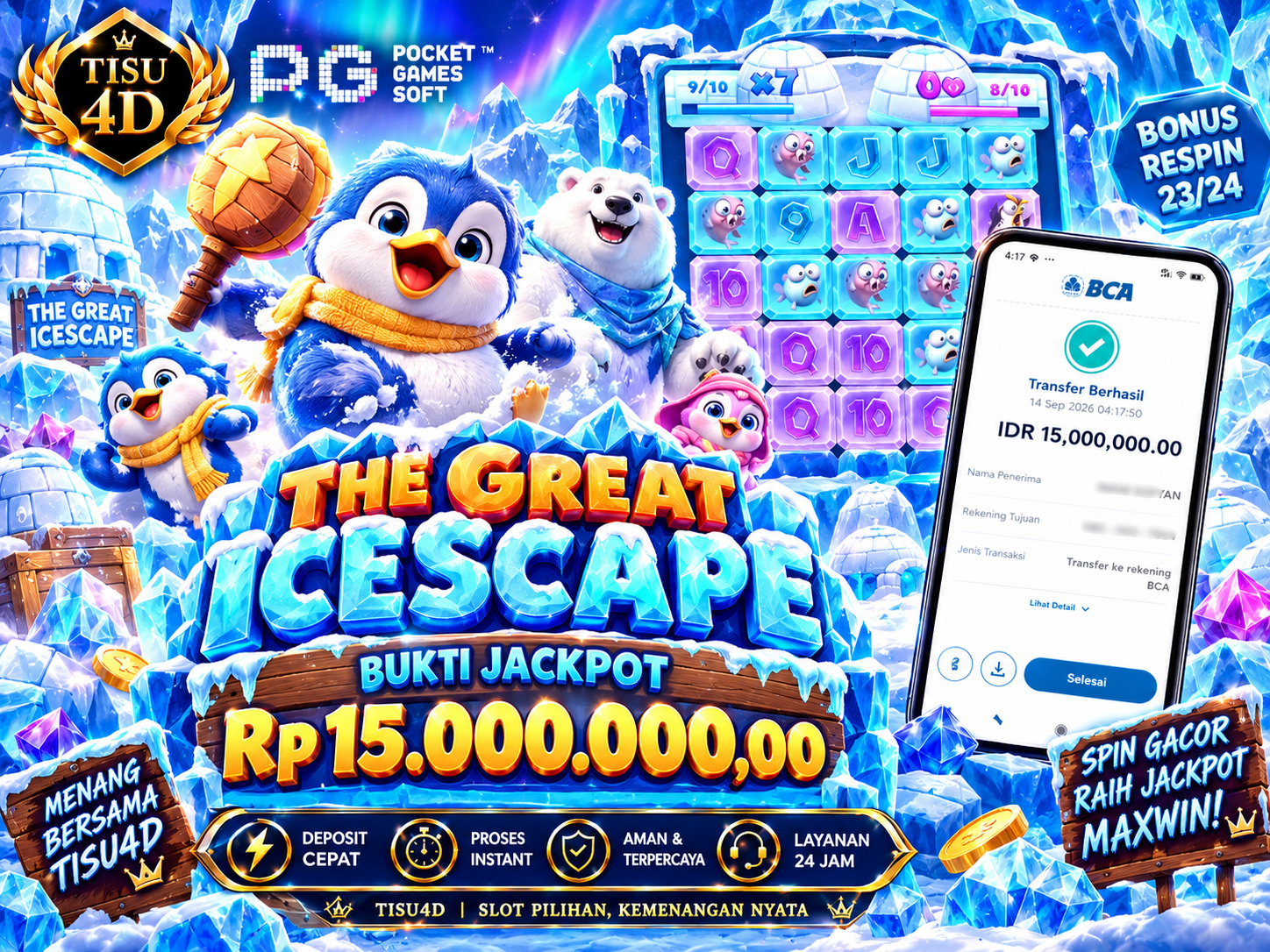 🐧 PENGUIN ES MELEDAK! THE GREAT ICESCAPE CAIRKAN JACKPOT 15 JUTA! 🐧❄️