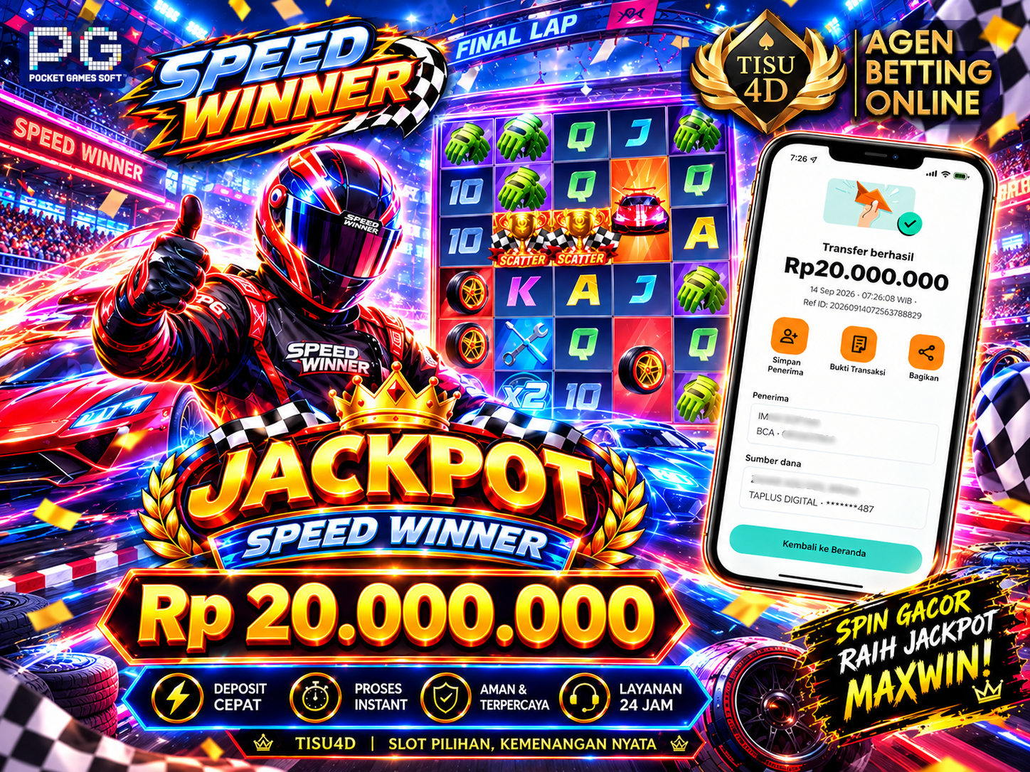 🏎️ NGEBUT DI FINAL LAP! SPEED WINNER CAIRKAN JACKPOT FANTASTIS 20 JUTA! 🏎️💨