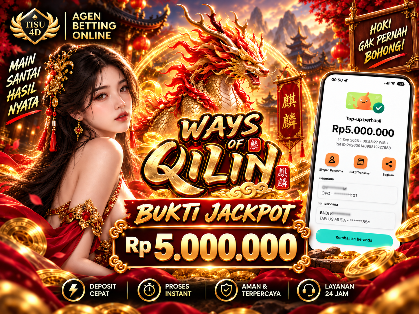 🔥 JACKPOT WAYS OF QILIN! 🔥 🐉 Keberuntungan Qilin Siap Membawa Jackpot Fantastis! 💎 Saatnya Kejar Jackpot & Rasakan Sensasi Kemenangan! ⚡ WAYS OF QILIN — JACKPOTNYA HANYA DI TISU4D!