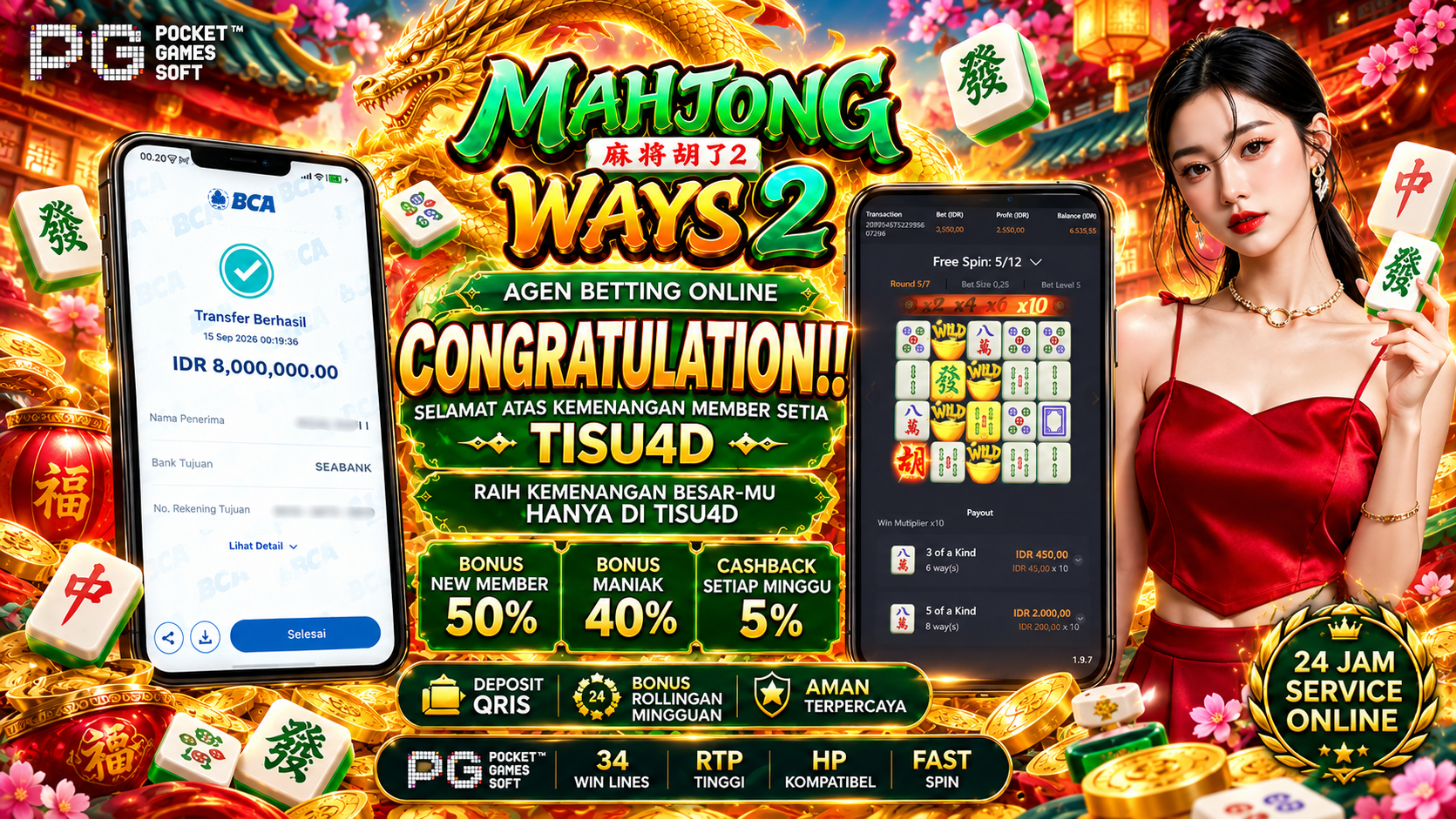 Panen Cuan Rp 8.000.000! Member TISU4D Kembali Maxwin di Mahjong Ways 2!