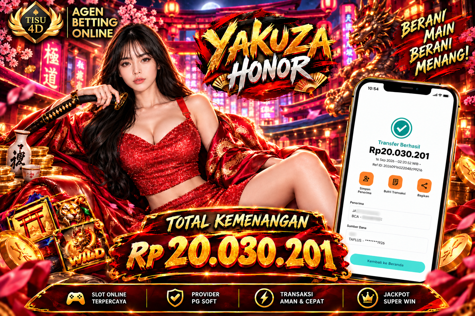 Kehormatan Yakuza Membawa Cuan! Jackpot Rp 20.030.201 Pecah di TISU4D!